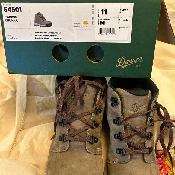 Danner Women’s Plum/Gray Chukka Boots - Picture 2 of 4